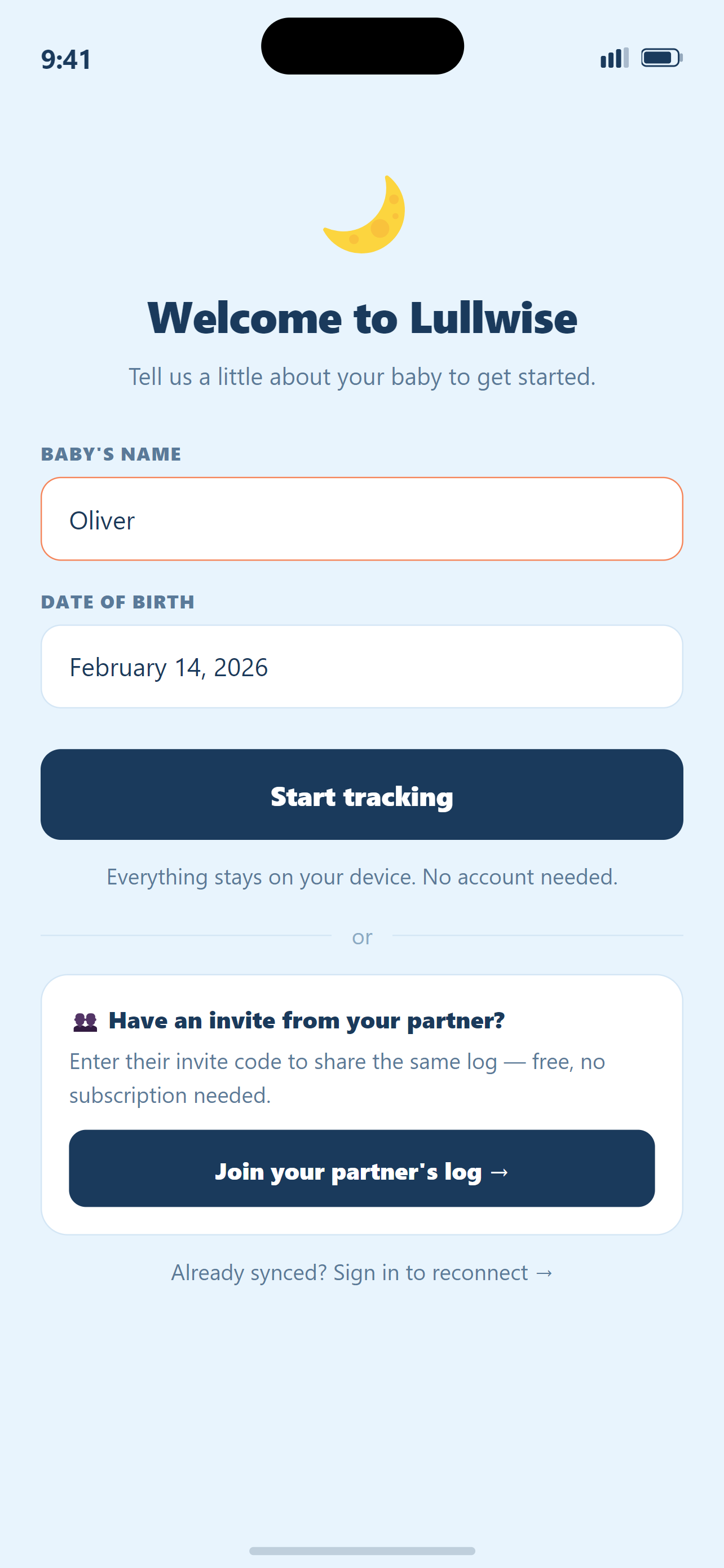 Baby setup